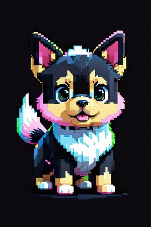 Cute Vector | Vector dog character for T shirt design,White, black, pink, blue, yellow, green colored, clean and black background, V-ray
(((a cute pattern))) 
(((HD Pixel Style)))

Clean background, 
pixel style,pixelart,Pixel Art,pixel art 
