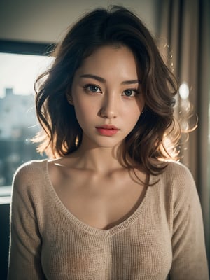 a very beatutiful supermodel, high resolution, (oval face), curly hair, hairband, ladylike style, white sweater, chinese-european girl, 18 years old, preteen youthful face, blond hair, black eyes, glamorous body, small breasts, real hands, (gorgeous hair, half red, half Brown: 1.2), film grain, embers of memories, colorful, (photo-realisitc), exposure blend, bokeh, (hdr:1.4), high contrast, (cinematic, red:1.2), (muted colors, dim colors, soothing tones:1.3), low saturation, fate/stay background, yofukashi background, 1, toitoistyle, class_room, black eyeglasses