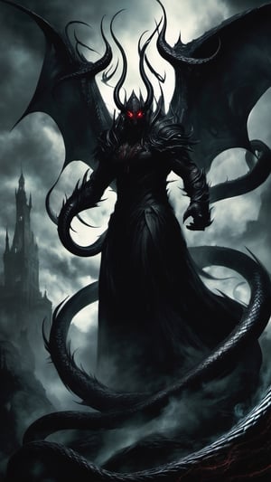 Shadowfiend is a demon of unfathomable power, an evil entity that moves within the folds of eternal twilight. Its form showcases a majestic combination of fluid darkness and flickering lights, creating a spectral contrast that evokes both terror and awe simultaneously.

Its membranous wings, as black as midnight, stretch out in a menacing embrace, while sinisterly glowing eyes of a deep crimson peer from an expressionless visage. Shadowfiend wears an armor composed of ranks of shadows coiling around its body, a corrupted protection that comes to life with fluid and ominous movements.

Spider-like claws extend forward, ready to tear the soul of those who dare to challenge its presence. A long serpent-like tail twists in the air, emitting dark hisses that send shivers down the spine of anyone who hears them.

Shadowfiend is the lord of shadows, the demon that feeds on hidden fears and shattered dreams. Its presence on tensor.art translates into a visual experience that captures the very essence of fear, blending the mystery of darkness with the relentless power of a dark demon.