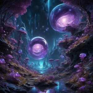magine a bioluminescent purple glowing ethereal enchanted wonderland, soft lighting art by Phil Koch, Meghan Howland, lightings, magic, perfect composition. an ultra hd detailed painting, digital art, Jean-Baptiste Monge style, bright, beautiful, wlop, artgerm und james jean, ultra hd, realistic, vivid colors, highly detailed, UHD drawing, pen and ink, perfect composition, beautiful detailed intricate insanely detailed octane render trending on artstation, 8k artistic photography, photorealistic concept art, soft natural volumetric cinematic perfect light,DonMC3l3st14l3xpl0r3rsXL