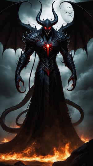 Shadowfiend is a demon of unfathomable power, an evil entity that moves within the folds of eternal twilight. Its form showcases a majestic combination of fluid darkness and flickering lights, creating a spectral contrast that evokes both terror and awe simultaneously.

Its membranous wings, as black as midnight, stretch out in a menacing embrace, while sinisterly glowing eyes of a deep crimson peer from an expressionless visage. Shadowfiend wears an armor composed of ranks of shadows coiling around its body, a corrupted protection that comes to life with fluid and ominous movements.

Spider-like claws extend forward, ready to tear the soul of those who dare to challenge its presence. A long serpent-like tail twists in the air, emitting dark hisses that send shivers down the spine of anyone who hears them.

Shadowfiend is the lord of shadows, the demon that feeds on hidden fears and shattered dreams. Its presence on tensor.art translates into a visual experience that captures the very essence of fear, blending the mystery of darkness with the relentless power of a dark demon.