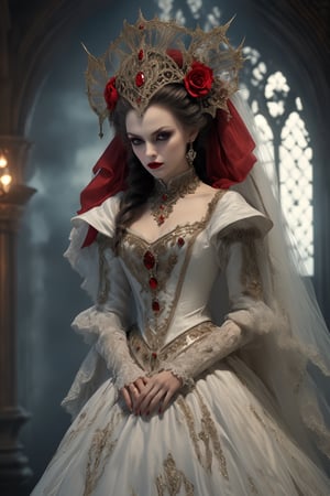 vampire bride,Movie Still,3d style,Renaissance Sci-Fi Fantasy