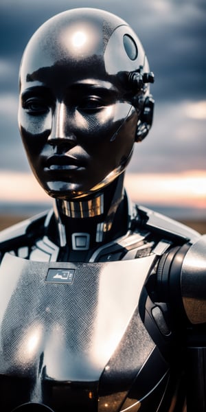  (full body),A weathered cyborg with a partially translucent flesh-and-metal body, their scarred face reflecting a melancholic wisdom, gazes at a holographic projection of a forgotten sunset, longing for a lost sense of touch. (cinematic, poignant, detailed, introspective)
,Detailedface,photorealistic,Realism,Masterpiece,yk_cyborgs