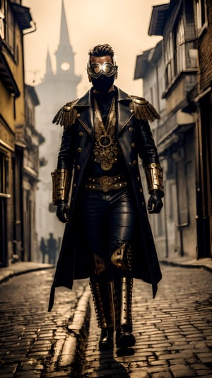 On the cobbled streets of a smog-filled Victorian metropolis, a vigilante stalks the shadows. This masked healer, his leather coat adorned with brass gears and intricate clockwork, blends technology and tradition. His glowing goggles pierce the darkness, searching for those in need.