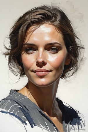 Masterpiece, best quality, dreamwave, aesthetic, portrait: 1 wife, 1 husband 26 years old and 1boy- chield 2 years old, open look, (looking into the eyes), smiling charmingly, short brown hair, sketch, lineart, pencil, white background, portrait by Alexanov, Style by Nikolay Feshin, artistic oil painting stick,charcoal \(medium\),