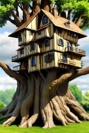 House in a tree,Renaissance Sci-Fi Fantasy,High Renaissance,Sci-Fi,3l3ctronics