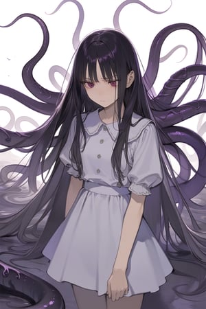 1girl angel, sad, long hair , eldritch horror, masterpiece, best quality, aesthetic