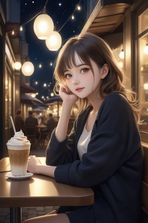 beautiful person, realistic, raw photo, night, cafe,
masterpiece, best quality, aesthetic