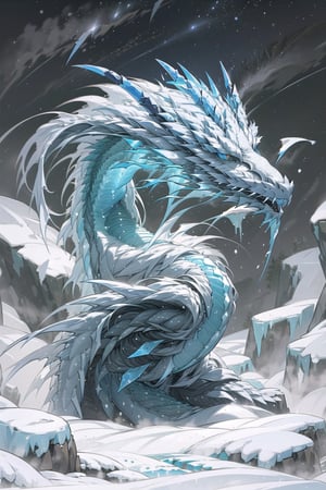 white dragon,dragon,starry sky,night,ice world,
masterpiece, best quality, 