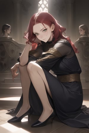 Scoutcore, Neo-Celtic ,beautiful person,, realistic, Sitting with knees bent, one hand on the floor, , , masterpiece, best quality, aesthetic, Create an image in the style of Baroque art, with dramatic lighting, rich colors, and a sense of grandeur and opulence. ,