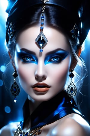 8k, realistic, photorealistic, (masterpiece), (best quality:1.2), rich, dark shadows, twinkles in the air, white light, beautiful wizard, dust, fog, rays, highlights, faces hidden in shadows, reflective eyes, mystical darkness. to. Blue glowing rune, 3DMM, detailed face, mascara, beauty, fit, slim, balanced, shiny skin, eyeliner, stripping, glowing skin. Jarek Kubicki, Giovanni Boldini, Gabriele Dellotto, Ai Yazawa, Georges Clairin, Learn More XL