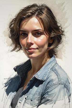 Masterpiece, best quality, dreamwave, aesthetic, portrait: 1 wife, 1 husband 26 years old and 1boy- chield 2 years old, open look, (looking into the eyes), smiling charmingly, short brown hair, sketch, lineart, pencil, white background, portrait by Alexanov, Style by Nikolay Feshin, artistic oil painting stick,charcoal \(medium\),