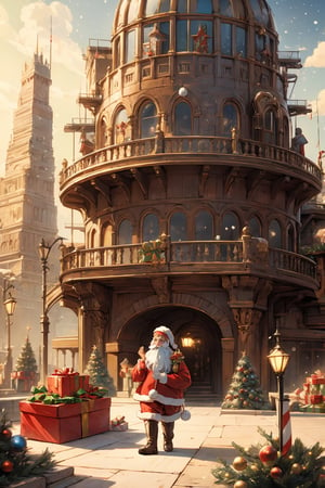  Santa Claus , ( Christmas theme)( sci-fi building background)