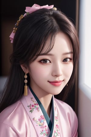 Refined Hanbok,  Friendly Smile,photorealistic, (hyperrealistic:1.2),(1girl),a smile that heals,
16k,Photo Realistic,Ultra Realistic,Cinematic Light,Detail CD,Unreal Engine,Unreal Engine5,
Octane Render,Octane Render --q 2 --v 4 --s 1000,
Face close-up, distinctly nose ,Pink lips, any art,tenderness
,very small eyes,very big size nose, Lovely,gentle,black eyes,
Black hair,Kindness,warmth,Healing,Gentle,
fancy Hanbok,Face Eye nose mouth Very Details,human style,
Only the upper body, face real humn Style,humn skin,
small Breast,Twinkle skin,
photorealistic, (hyperrealistic:1.2),(1girl), 
a vivid color,
Very Cute girl,,Human Skin Face,intense eyes,squatting,Only the upper body,
Delicate Innocence,  real human skin,
8k resolution concept art portrait,
pretty cute girl, beautiful face,