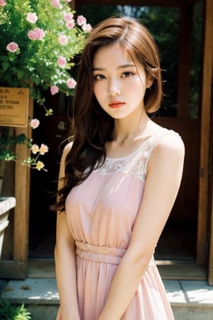  a girl 20 year old , flower dress,mai
