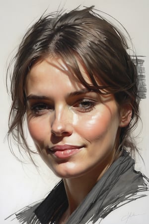 Masterpiece, best quality, dreamwave, aesthetic, portrait: 1 wife 22years old, 1 husband 26 years old and 1boy- chield 2 years old, open look, (looking into the eyes), smiling charmingly, short brown hair, sketch, lineart, pencil, white background, portrait by Alexanov, Style by Nikolay Feshin, artistic oil painting stick,charcoal \(medium\),