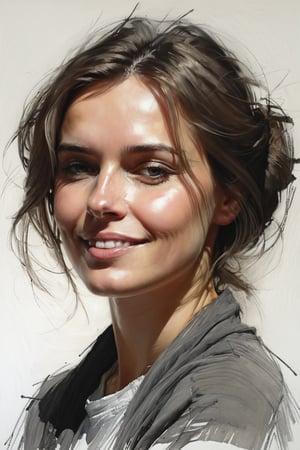 Masterpiece, best quality, dreamwave, aesthetic, portrait: 1 wife 22years old, 1 husband 26 years old and 1boy- chield 2 years old, open look, (looking into the eyes), smiling charmingly, short brown hair, sketch, lineart, pencil, white background, portrait by Alexanov, Style by Nikolay Feshin, artistic oil painting stick,charcoal \(medium\),