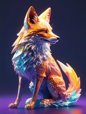 A mesmerizingly high quality,  highly detailed,  complex silhouette of a beautifully designed fox with fantastic quantum interference patterns,  fantastic waves,  vivid colorful,  luminism,  3d render,  octane render,  Isometric,  artstation,  conceptual,  awesome full color,  pure enchantment.
