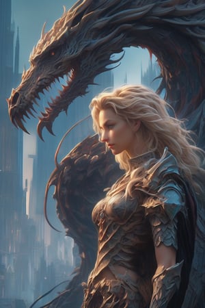 "Dark romance fantasy, close up of a woman with sword wearing intricate dragon bone plate-armor standing above a city, an army looking up at her, embers", bones, ribcage style armor, eldritch, dracolich-like armor, wavy golden dark blonde hair, Masterpiece, Intricate, Insanely Detailed, Art by lois van baarle, todd lockwood, chris rallis, anna dittmann, Kim Jung Gi, Gregory Crewdson, Yoji Shinkawa, Guy Denning, smooth, natural Chiaroscuro, subsurface scattering vfx, actionpainting, best quality, smooth finish, masterpiece,DracolichXL24,art_booster,LegendDarkFantasy,ellafreya,renny the insta girl,real_booster