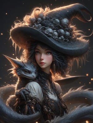 A girl wearing a witchhat, inkycapwitchyhat