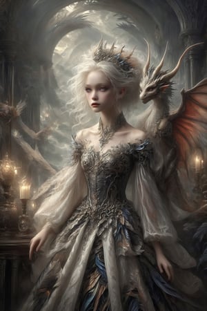Ultra Realistic,
1 girl, (masterful), albino demon girl, (demon horns:1.2),
In her elegant attire, the albino demon girl embodies an enchanting blend of dark allure and Rococo refinement,meticulously crafted with cascading layers of lace, features a corseted bodice that accentuates her slender waist. Delicate silver embroidery adorns the edges of the gown, tracing ethereal patterns reminiscent of dragon scales.

The off-the-shoulder sleeves, Each sleeve is intricately detailed with feather-light lacework, resembling the delicate wings of a dragon,
Completing her look, the albino demon girl wears a silver tiara adorned with small dragon-shaped motifs,
A motley and decadent nightclub background,
, ,lis4,cutegirlmix,Christmas Fantasy World,renny the insta girl,Decora_SWstyle,PetDragon2024xl