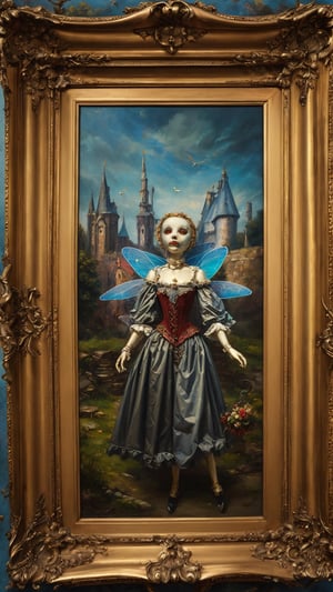 masterpiece, best quality, oil painting style, Marionette, horror fairy tale