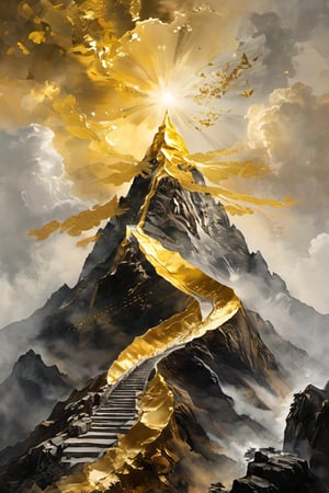 
A golden mountain built with money, gold, silver, and jewels