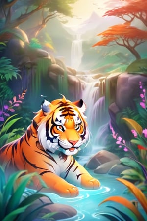 
(8K, original, highest quality, famous photo: 1.2), (current, real photo: 1.3), (clear focus on chest), ((3D lighting, aura)), spring, sunlight, plants, mountains and fields, baby tiger ,mother tiger, friendship, safety, forest, exploration, laughter, protection, lovely, memories, 2 tigers,skll