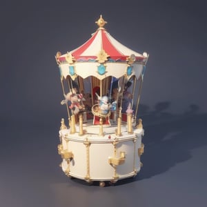 masterpiece, best quality, 8k, official art, carousel, merry-go-round, 3d, in theme of circus, disney_park, alice, behance, art station, pintrest, wonderland elements, magic, game ui ux design, Concept art, luxtech,isometric