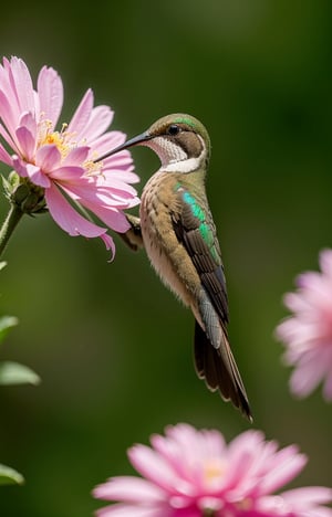 A flying  humming bird 