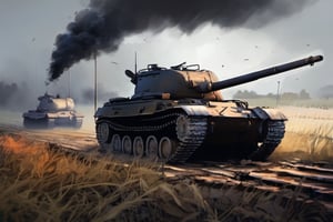 (Explored tanks, ruined guns:1.3), muddy flags laid field
Background: muddy field, smoking, 