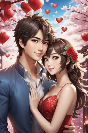 32K Magical Fantasy Sweet Valentine Line Art, Alpacifista. In this breathtaking image, a stunningly adorable sexy Taiwanese smiling teenage couple, who look like (sakimichan and makoto shinkai), in the most romantic sexy scenes ever, intricate detail, very high detail, sharp background, mysticism, (magic), 32k, 32K quality, (beautifully detailed face and fingers), (five fingers) on each hand, creative fantasy glow effect,