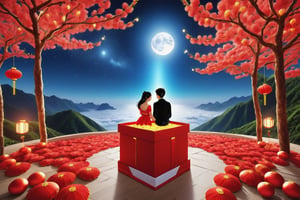 Beautiful, amazing, unique scenery of the Lunar New Year, the most stunning scene of Chinese New Year with a adorable Taiwanese teen couple, moonster,Apoloniasxmasbox
