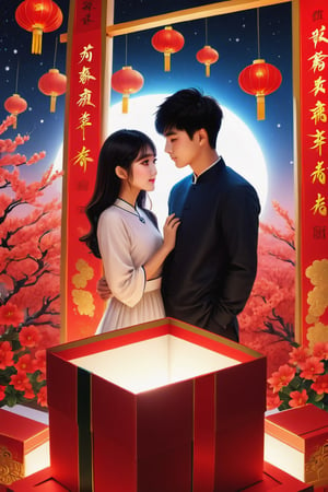 Beautiful, amazing, unique scenery of the Lunar New Year, the most stunning scene of Chinese New Year with a adorable Taiwanese teen couple, moonster,Apoloniasxmasbox