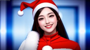 wallpaper character,
1girl, solo, (full body), santa suit, christmas_hat, smile, 
1girl, solo, telephoto lens, exquisite facial features, perfect face, glowing skin, long hair,lostArk,<lora:659111690174031528:1.0>