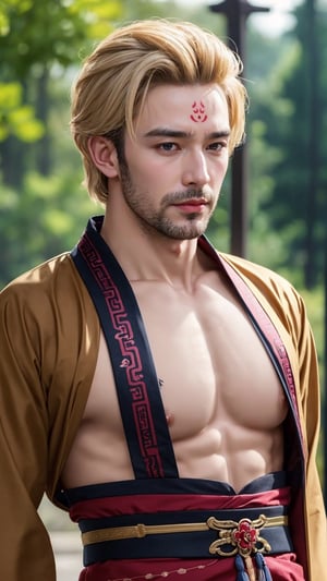 tienhiep, hanfu,
(male neck:1.3, male chest, female body:1.5, male head:1.5, male face:1.5, large_breasts:1.7, masculine face:1.5)
1boy, solo, long hair, black hair, hair ornament, long sleeves, upper body, flower, see-through, blurry background, facial mark, chinese clothes, forehead mark, realistic, hanfu, tienhiep,mature,man,cute blond boy,Germany Male, 
