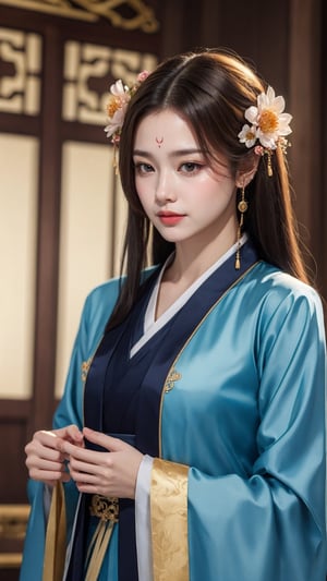 tienhiep, hanfu,
(Hands:1.1), better_hands, realhands
1boy, solo, long hair, black hair, hair ornament, long sleeves, upper body, flower, see-through, blurry background, facial mark, chinese clothes, forehead mark, realistic, hanfu, tienhiep,mature,man,cute blond boy,Germany Male, (male neck)