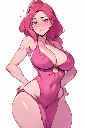  clear cleavage showing, super sexy, realistic,breasts,princessbubblegum