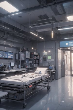 Indoor, Medical Bay, A facility for medical treatments and physical therapy, Medical beds, diagnostic equipment, rehabilitation tools high qualitry, 4k