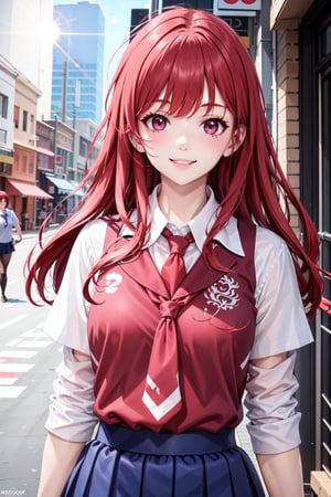 1girl,AgoonGirl ,Detailedface,Detailedeyes, red hair,AgoonGirl, sexy school uniform, downtown background,

(((upper body, light smile))), Beautiful