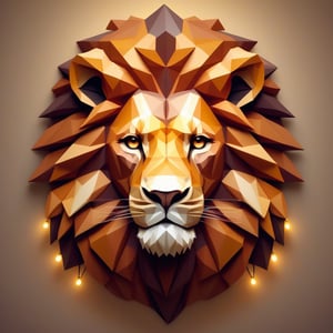 lion, symmetry, polygonal elements, lights,