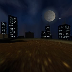 city, night, moon, sky, dirt,