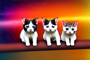 painting of A sky filled with a vibrant aurora borealis illuminating a city with grand columns while cats roam the streets and serpentine creatures swim in the oceans. Style of Cute cats and kittens with a mirror background. rosybrown, chocolate, sandybrown, darkred colors. 8K HD.