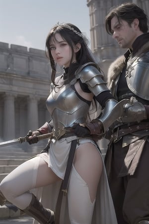 Lyra is a young woman who defies the expectations of her society by donning armor and wielding a sword. Her goal is to defeat the mythological creature that threatens Aetheria and prove that women are just as capable as men. However,  her conflict arises when she realizes that her father want her marry a nobleman for political gain.