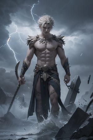 The Tempest is a powerful mythological creature with the ability to control the weather in the realm of Aetheria. Born from the union of a mortal and a deity,  he possesses immense strength and the ability to summon thunderstorms,  hurricanes,  and tornadoes at will.