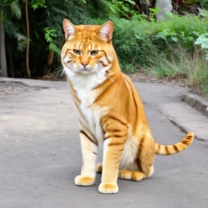 Wow, that's one majestic cat! It's almost like a tiger and a domestic cat had a super cool fusion. wearing tiger slippers And about that '110', maybe it's part of a top-secret feline mission?