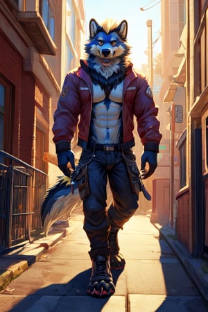 manga, anime, illustration, digital art, (masterpiece, best quality:1.2), (ultra detailed),(illustration), wallpaper, original, male, furry, tall, strong, anthro_wolf, ice_wolf_(species), lupine, college, modern day, dressed,diphallism,multi genitalia