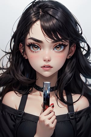 ((masterpiece)), ((ultra detailed)), (ultra quality), (very_high_resolution), scenery, pale skin, black hair, long hair, big eyes, brown eyes, painted nails, beauty, thin eyebrows, Full lips, Small breasts, Short and petite, college, Detailedface,