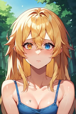 score_9, score_8_up, score_7_up, score_6_up, BREAK source_anime, female, seldner , shy girl, long blonde hair, pretty, nerdy, heterochromia, blue and amber eyes, baggy clothing, make-up, hourglass_figure, masterpiece, best quality, 