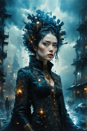 personification of beautiful mysterious soul inside a cloudy thunderstorm with iridescent blue energy in an complex aerial heavenly scenery,extremly intricate detailed,intricate motifs,by Jeremy Mann,Jean Beraud,Andree Wallin,Victor Gabriel Gilbert,Aaron Horkey,shallow depth of field,soft dramatic lighting,Craig Mullins,maximalist,pretty,Ray Tracing,Yoshikata Amano,Edwin Landseer,Ismail Inceoglu,Russ Mills,Victo Ngai,Bella Kotak,intricate filigree,perfect composition,amazing depth,dreamy masterwork by head of prompt engineering,